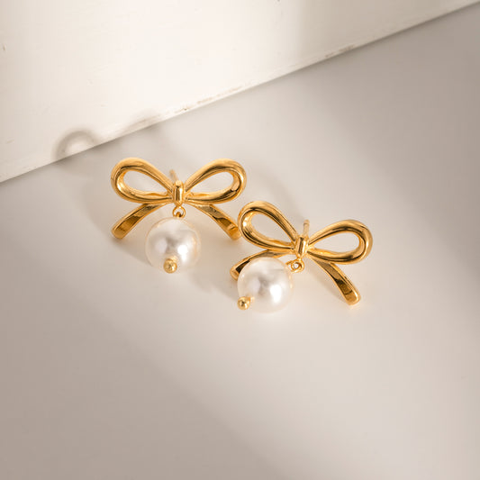 Bow Pearl Earrings